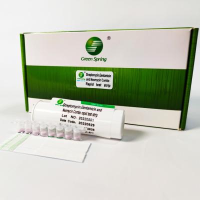 Tira de teste rápida combinado de Kit Streptomycin Gentamicin And Neomycin do teste verde do leite da mola
