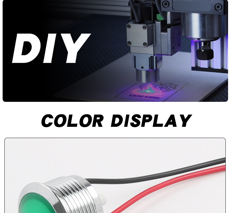 HongYe HY-16MM-SJKDX Metal Indicator LED 16mm Signal Light Ball Head IP66 Waterproof Line Indicator Two-color Light 12v24v220v
