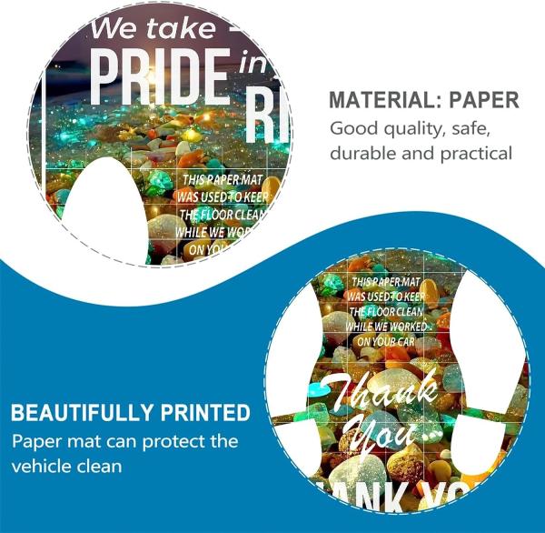 Disposable Car Paper Floor Mats Automotive Floor Mats Brown Kraft Paper Floor Mats for Cars Vehicles Printed