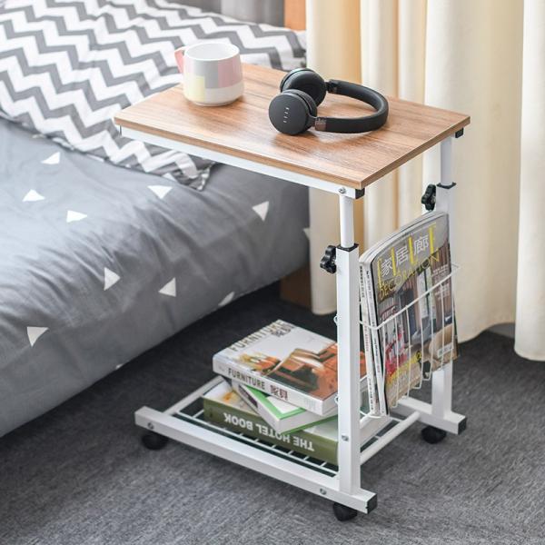 Student Study Height Adjustable Computer Desk Wooden Modern Cheap Coffee Table with Wheels Laptop Stand Work Station