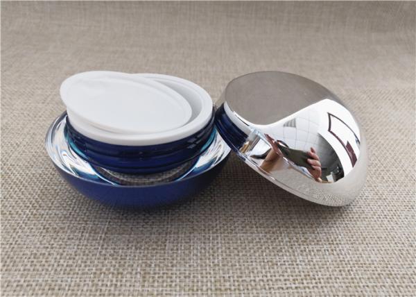 Essence Cream Acrylic Jars For Cosmetics Double Wall Shinny Sliver Color