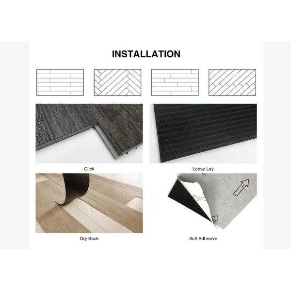 4mm Thickness LVT Vinyl Flooring Click Lock 100% Virgin Material UV Coating