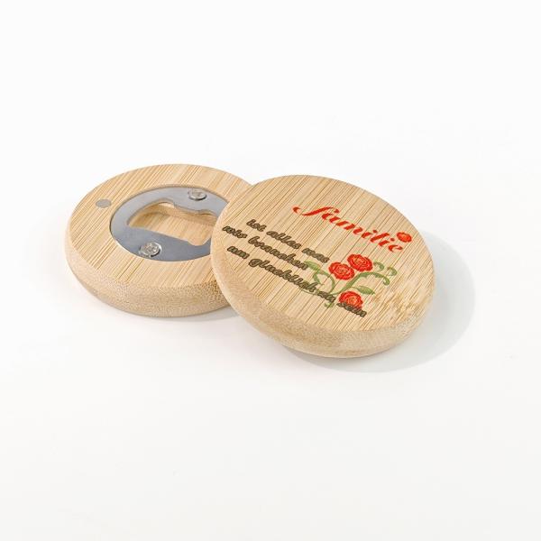 Bouteille à bière en bois à sublimation ronde en blanc avec magnétique