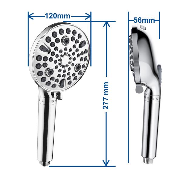 Get the Perfect Shower with this High Pressure Rain Shower Head and Stone Filter Combo