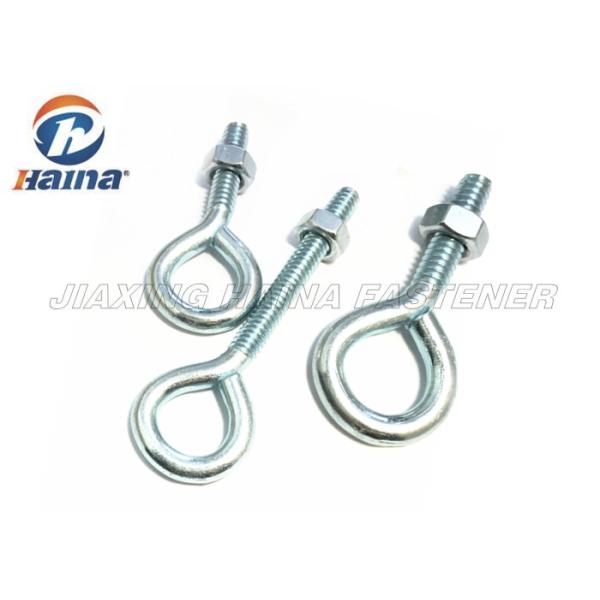 Blue / White Stainless Steel Hooks M6 - M24 Full Thread Grade 8.8 Screw Eye