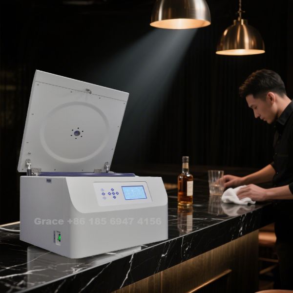 CTL550 Low Speed Refrigerated Benchtop Centrifuge 5500rpm 3000ml Rotor Stainless Steel Juice Wine Clarification Cocktail Fining