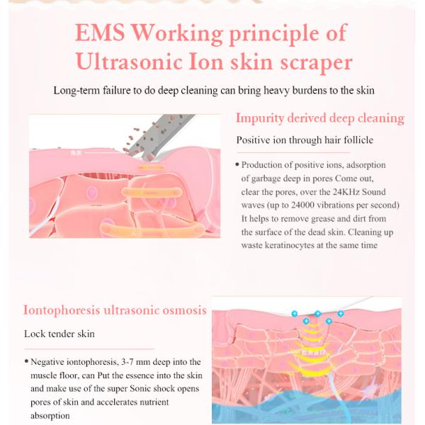 Slim Multifunction Beauty Device , Shovel Peeling Ultrasonic Skin Scrubber