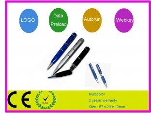 Memoria USB plástica de alta velocidad de moda 2,0 de la pluma con el indicador AT-031H del LED