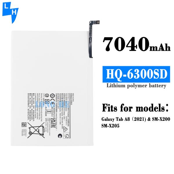 Samsung Galaxy Tab A8 2021 SM-X200 SM-X205 Аккумулятор HQ-6300SD Оригинальная емкость 7040mAh Белый