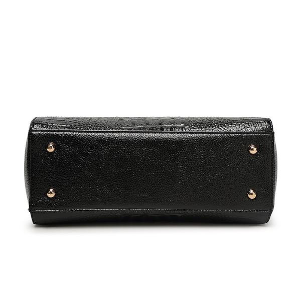 Handbag Black Patent Full Grain Leather Handbags Womens Summer