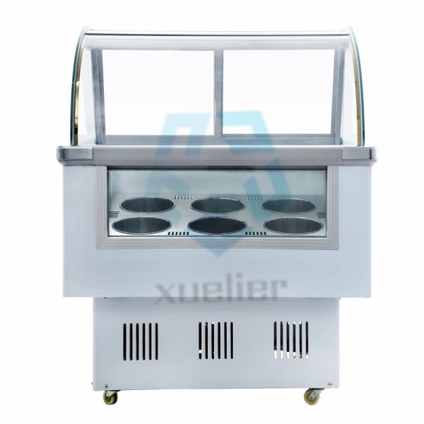 Sliding Door Ice Cream Showcase Freezer Direct Cooling 10 Trays 6 Barrels