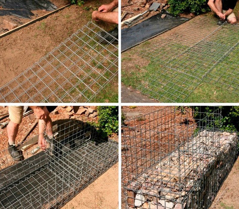 Сваренное Gabion 12 размер отверстия 75*75mm гальванизировал сваренную коробку Gabion с камнями для сада