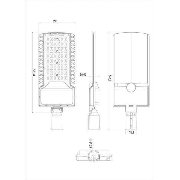 150W Led Street Light Fixture Outdoor Street Light Energy Efficient For Beach Environment