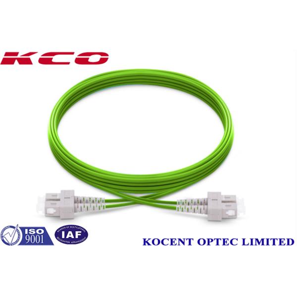 Câble de raccordement fibre optique duplex SC simplex OM5 50/125 vert citron pour applications à haute bande passante