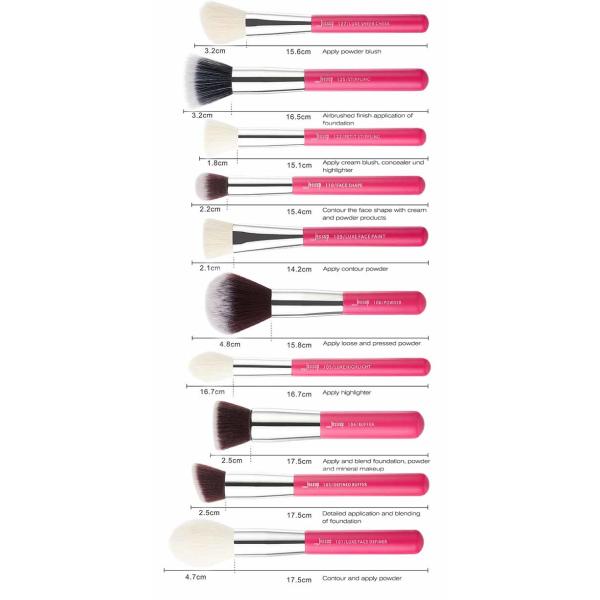 Metal Ferrule 14.2cm 17.5cm Pro Makeup Brushes Set for sensitive skin