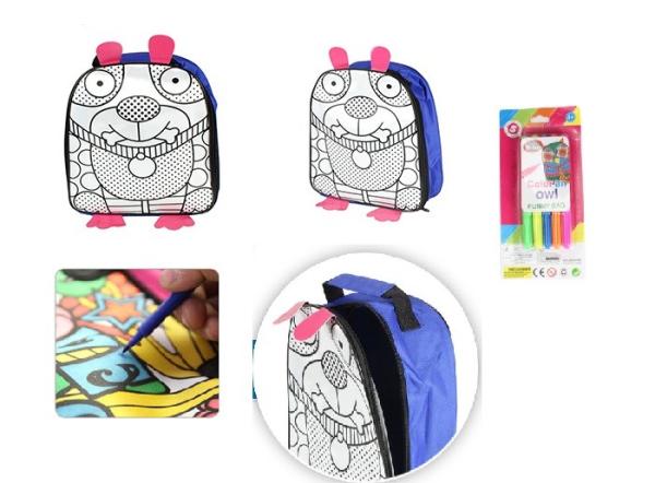 Washable DIY Color Painting Kids School Bags With Safe Eco Friendly Material