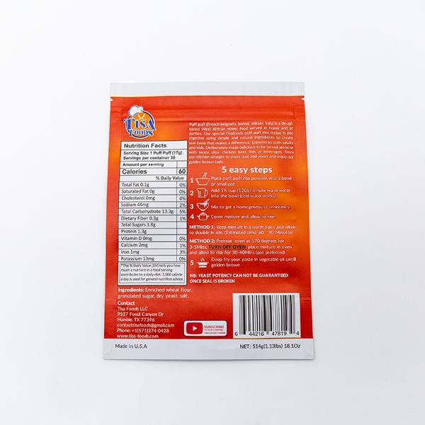 Sachet d'emballage pour snacks, de haute qualité en gros, design personnalisé et laminé.