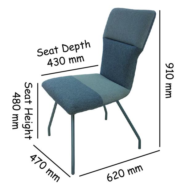Leisure Fabric Upholstered Dining Chairs High Density Sponge Grey Shell