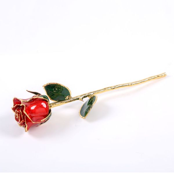 Valentine's Day, Christmas, Mother's Day Gift 24K Gold-plated Rose Red Upgraded Baked Paint Flower Manufacturer