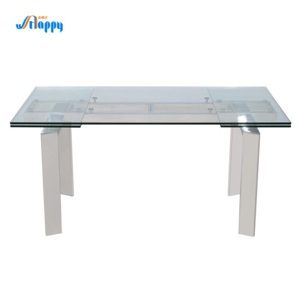 Contemporary Glass Top Dining Table High Durability With Customizable Size