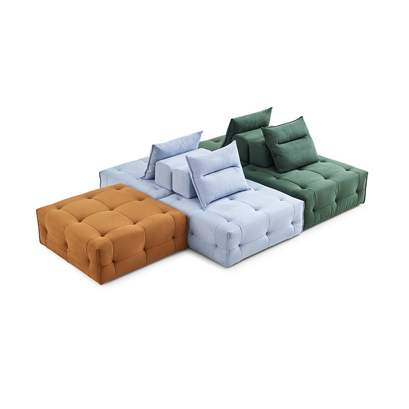 Modern Simple Frameless Square Sponge Sofa Compressed Cube Modular Sectional Bed for Villa Vacuum Combination