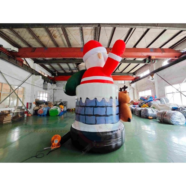Giant Inflatable Santa Claus 8-10ft Outdoor Christmas Decoration Custom Holiday Waterproof UV Printed Windproof Durable Event