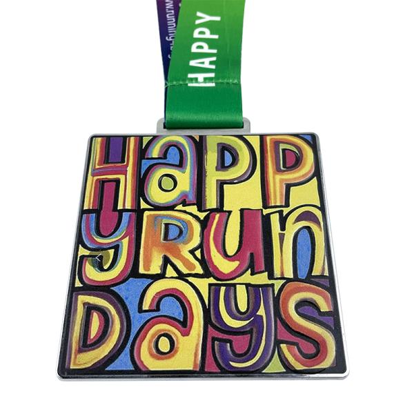 Medalla personalizada de aleación de zinc metálica de gran tamaño / Medalla cuadrada de graffiti