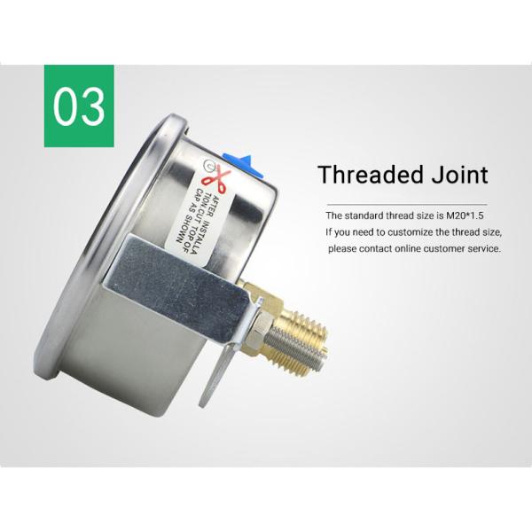 62.5mm NPT1/4 Spring Tube Manometer with 16bar Nominal Diameter and NPT1/4 Connection