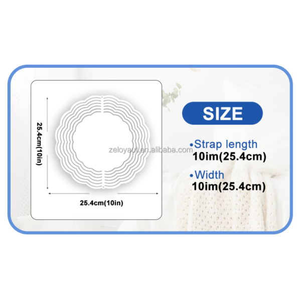 ZELOYAUT 10-Inch Wind Spinners Sublimation Blanks for Garden Decor Circle Shape Ornaments as Gift for Families FOB USA Only