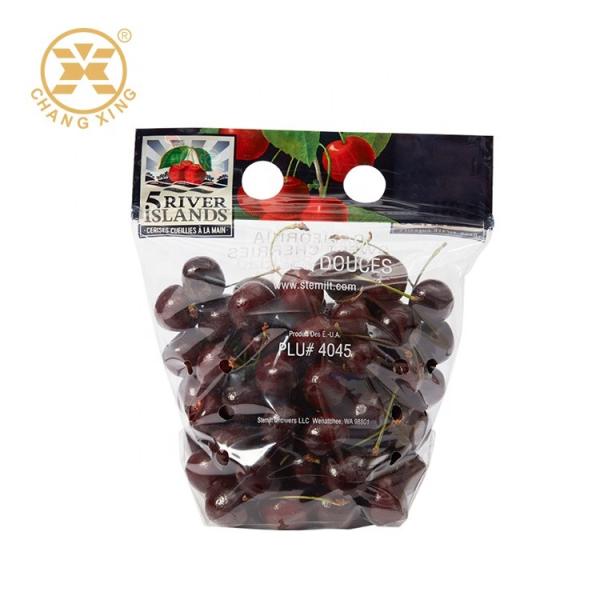 O punho Antifog da uva transparente levanta-se o malote com empacotamento do fruto fresco do zíper VMPET