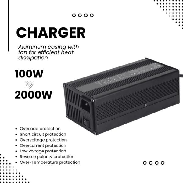 12.6v Portable Waterproof Onboard Lithium Battery Charger 72v 48v
