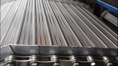 Industrial Stainless Steel Flat Wire Conveyor Belt Chain / Pressed Edge Treatment