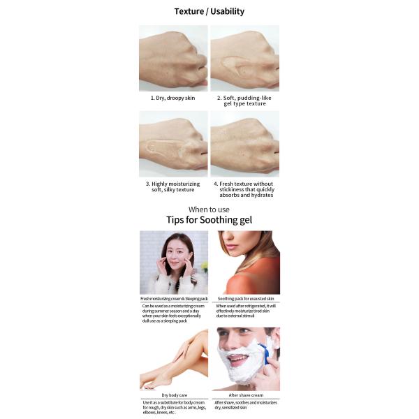 99% de cuidado de la piel orgánico Serum de Aloe Gel de masaje Hidratante Protector solar Blanqueador calmante