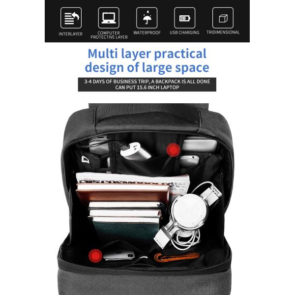 Logo personnalisé de haute qualité chargeur USB hommes ordinateur portable d'affaires sac à dos école imperméable sac à dos homme sac à dos sac à dos sac à dos portable