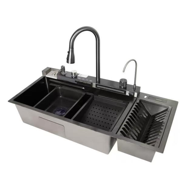 Grid Accessories Included 18/10 Chromium/Nickel Corner Stainless Steel Kitchen Sink