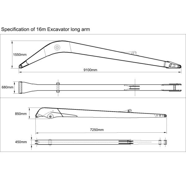 Excavadora de brazo largo de 21m 25-47T, brazo largo para KOBELCO