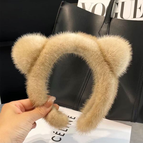 Fuzzy Bear Ear Faux Fur Headband