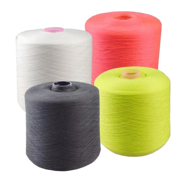 Wholesale 100% Polyester Raw Yarn 30/2 2s/40/50/60S Raw White With Dyeing Tube Yarn