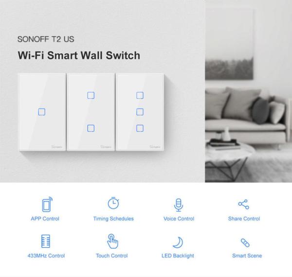Sonoff Eu Us Uk Smart Wifi Wall Light Switch 1 2 3 Gang Touch/wifi/rf/app Remote Smart Home Wall Touch Switch Work With