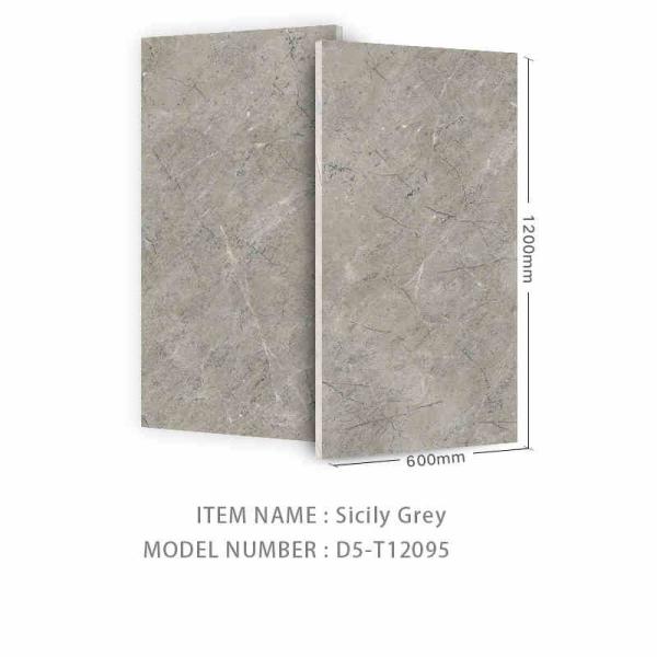 600 X 1200 MM Grey Vintage Textured Stone Imitation Surface Modern Bathroom Tiles