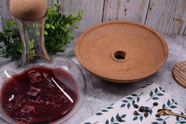 23cm Natural Cork Coasters Sturdy Glass Top Wine Decanter Cork Stoppers Anti Corrosion