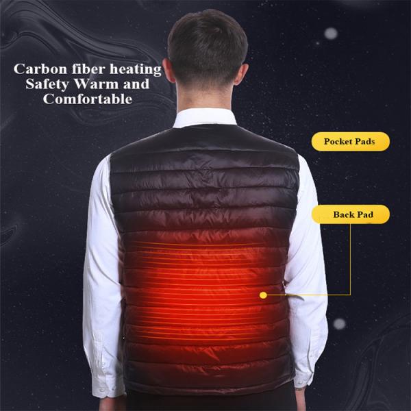 Far Infrared Heated Waist Coats Mens Jacket Vest With Heating Pad For Clothes