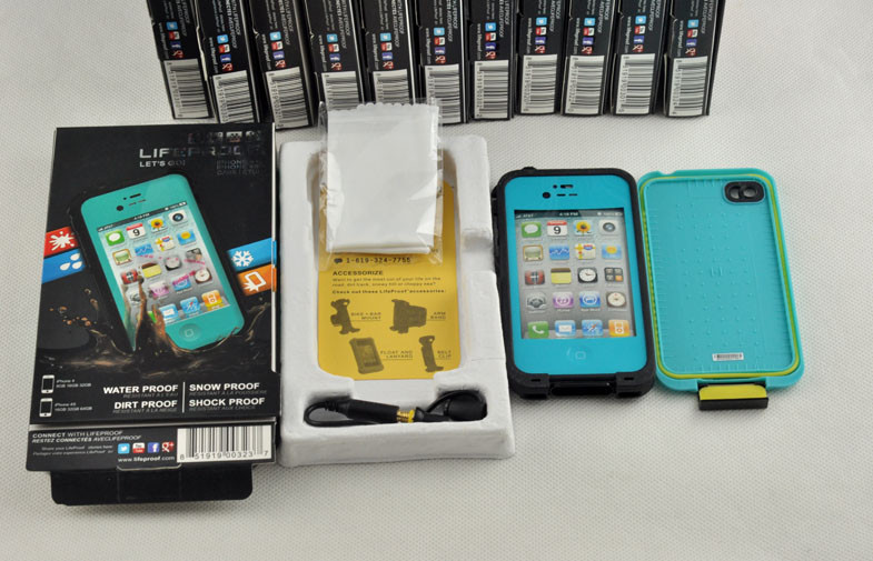 Blue Protective Waterproof Cell Phone Case Teal Lifeproof For Iphone 4G