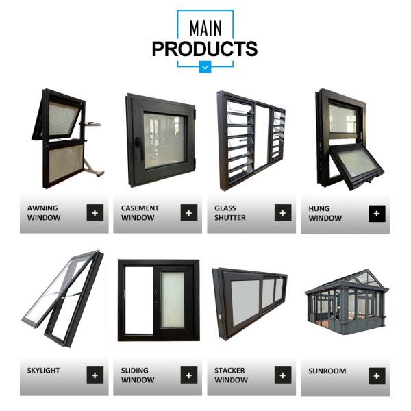 Energy Saving Waterproof Aluminum Sliding Window with Security Stays and Grille Design
