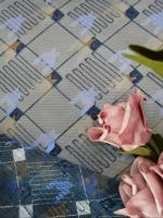 Grille Tulle de tissu de dentelle imprimée par Digital de la couleur 125CM de marine