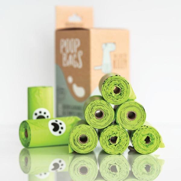 Green colour 100% biodegradable compostable Eco Friendly dog Poop Bags for pets