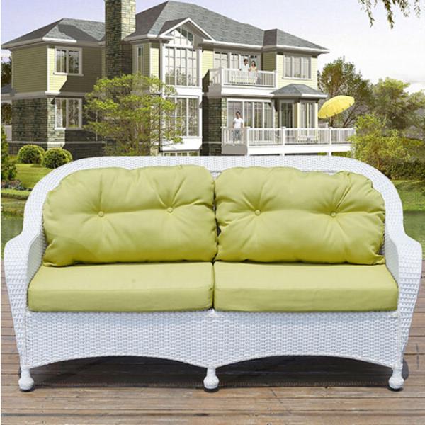 Relaxation Outdoor Sectional Seating Green White Outdoor Couch With Ottoman