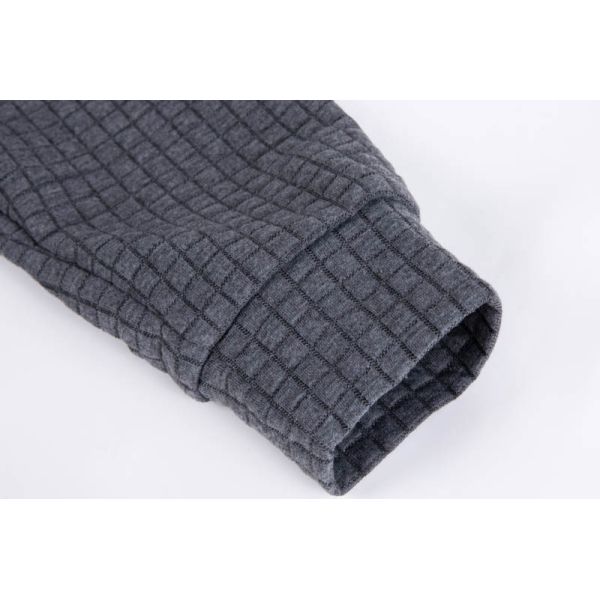 Charcoal Women'S Pullover Hoodie Waffle Textured  Mens Lightweight Fleece Pullover