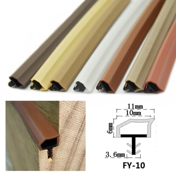High Resilience Wooden Door Seal Strip Door Weather Stripping White Color 10*6mm