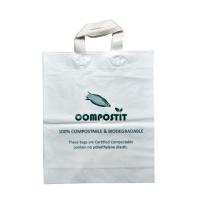 Sacs de magasinage compostables réutilisables imprimés sur mesure avec poignée en boucle douce